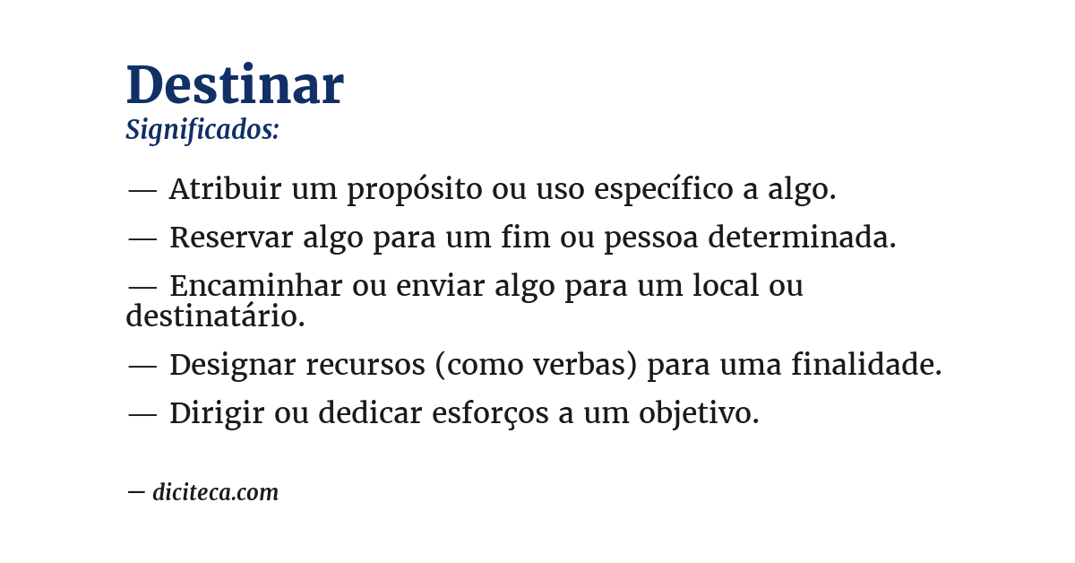 Significado de destinar