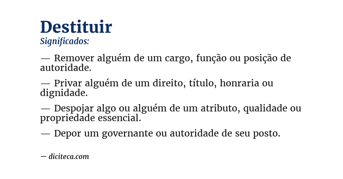 Significado de destituir
