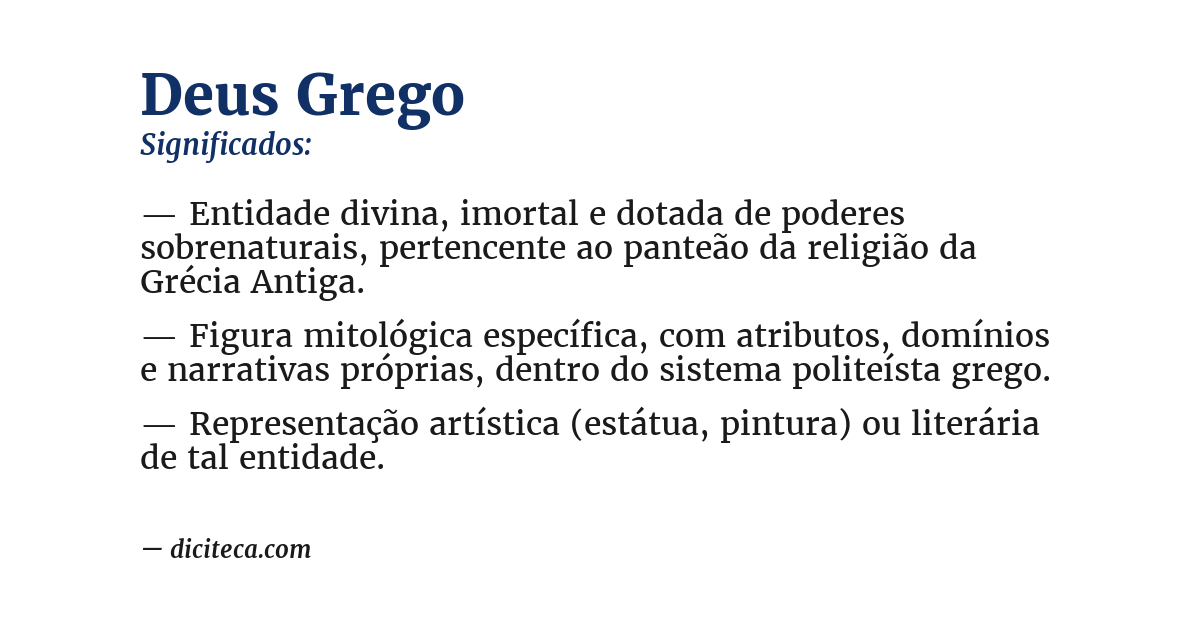 Significado de deus grego