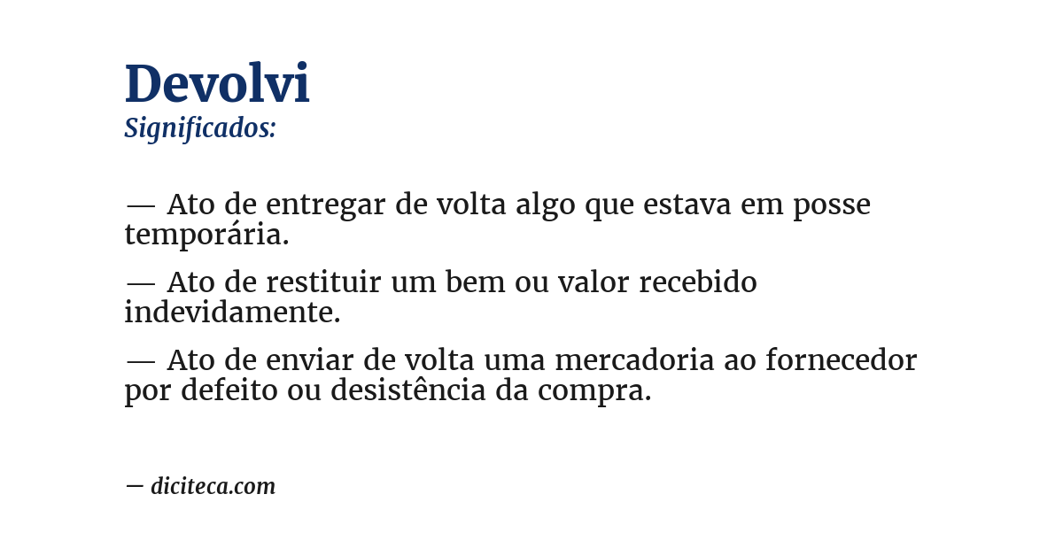Significado de devolvi