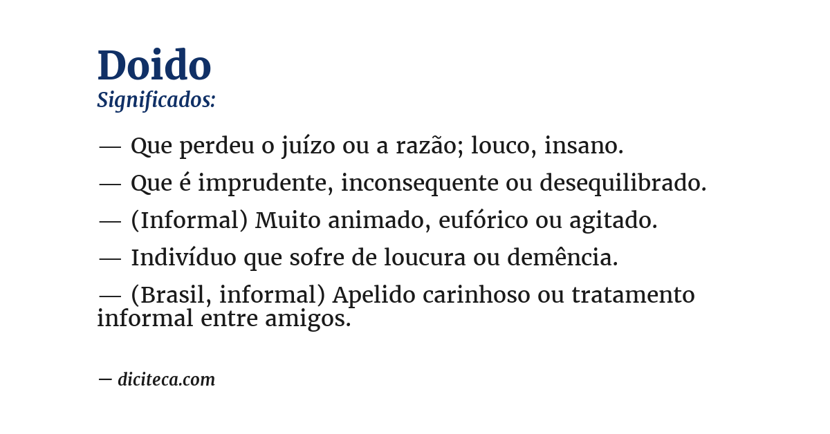 Significado de doido