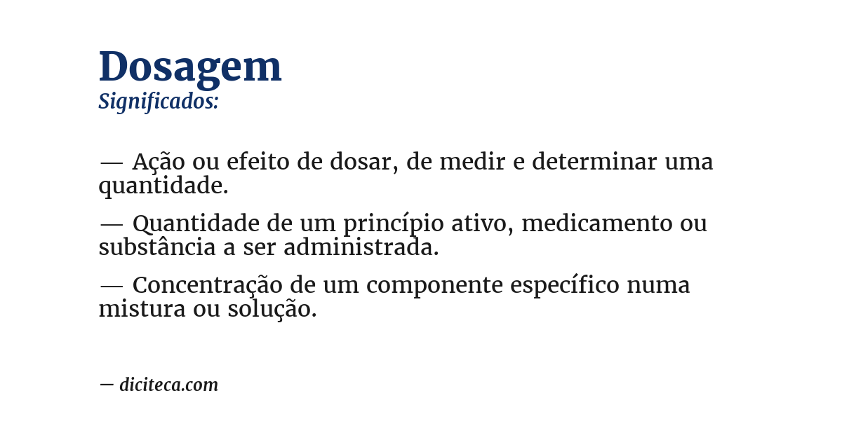 Significado de dosagem