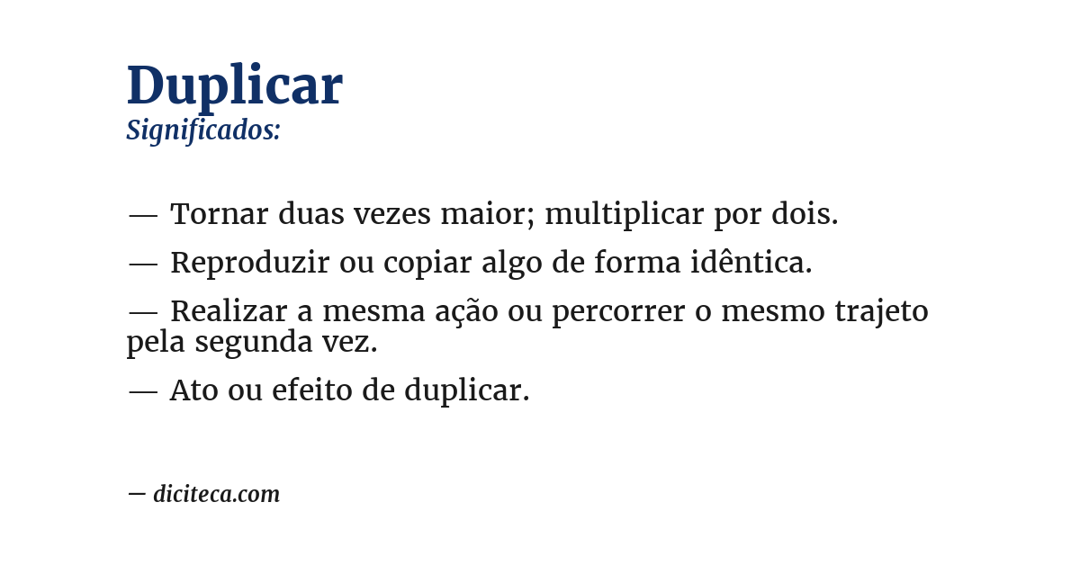 Significado de duplicar