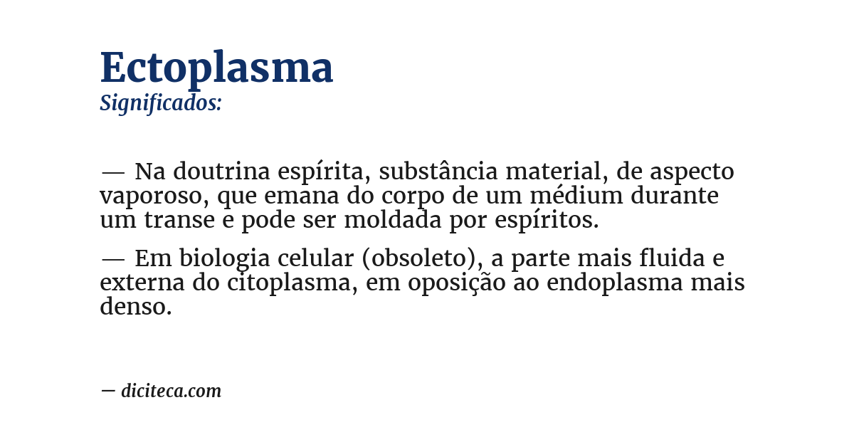 Significado de ectoplasma