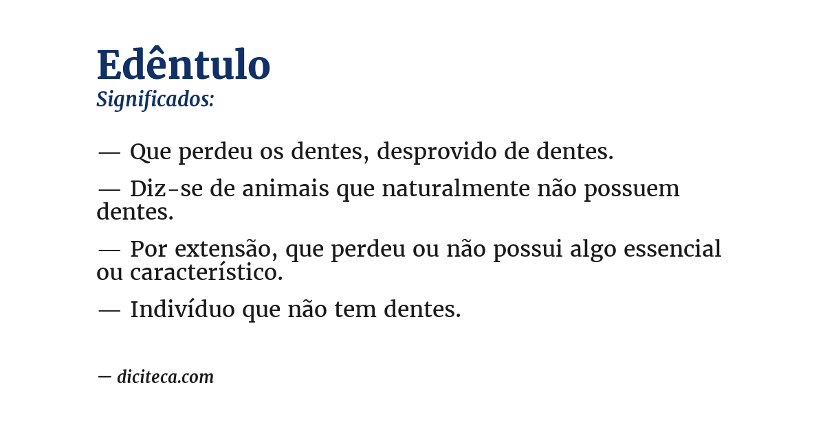 Significado de edêntulo