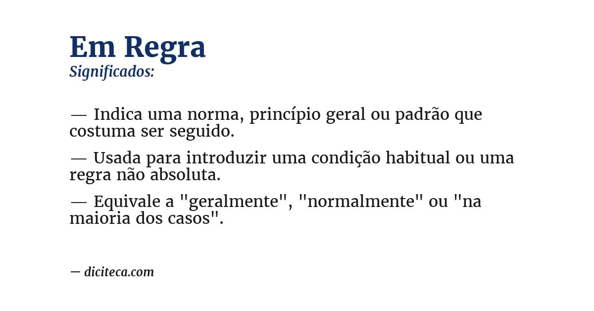 Significado de em regra