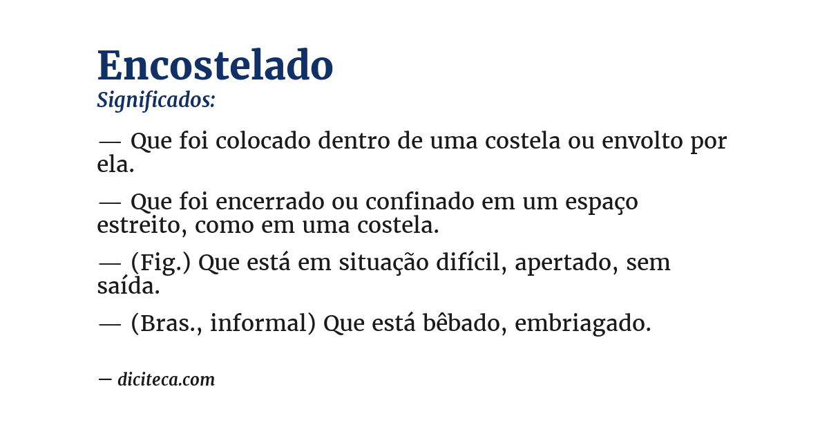 Significado de encostelado