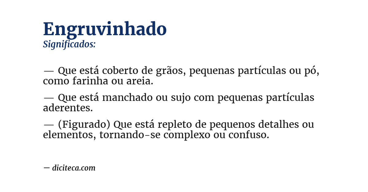 Significado de engruvinhado