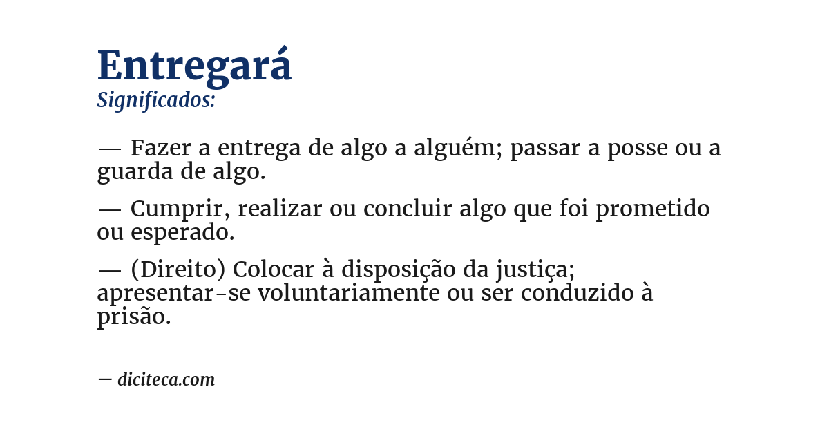 Significado de entregará