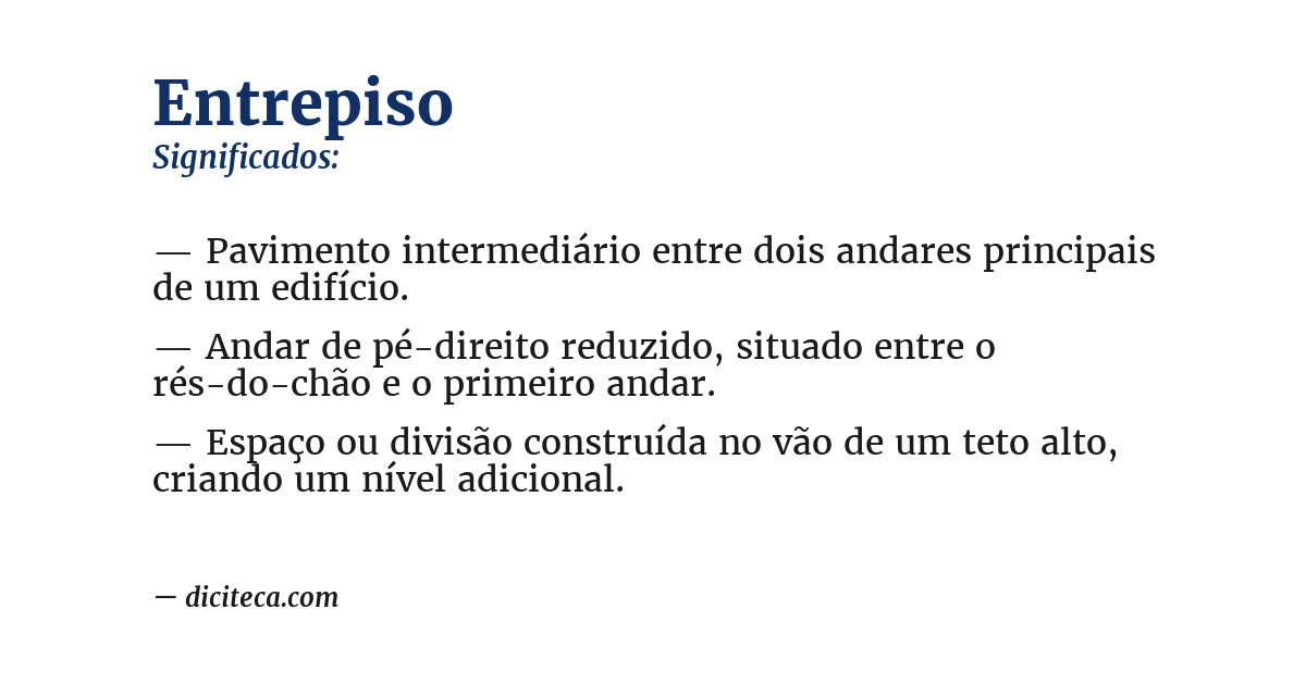 Significado de entrepiso