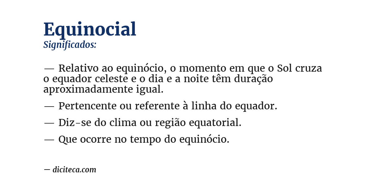 Significado de equinocial