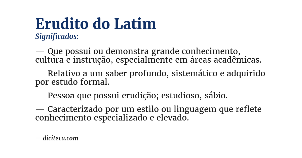 Significado de erudito do latim