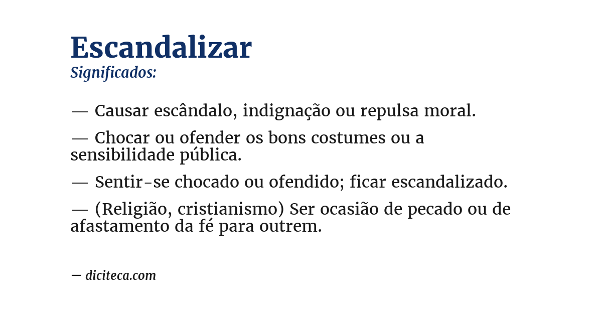 Significado de escandalizar