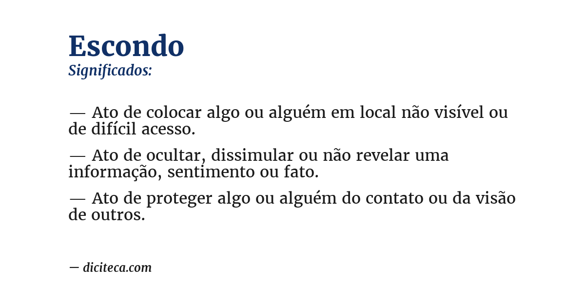 Significado de escondo