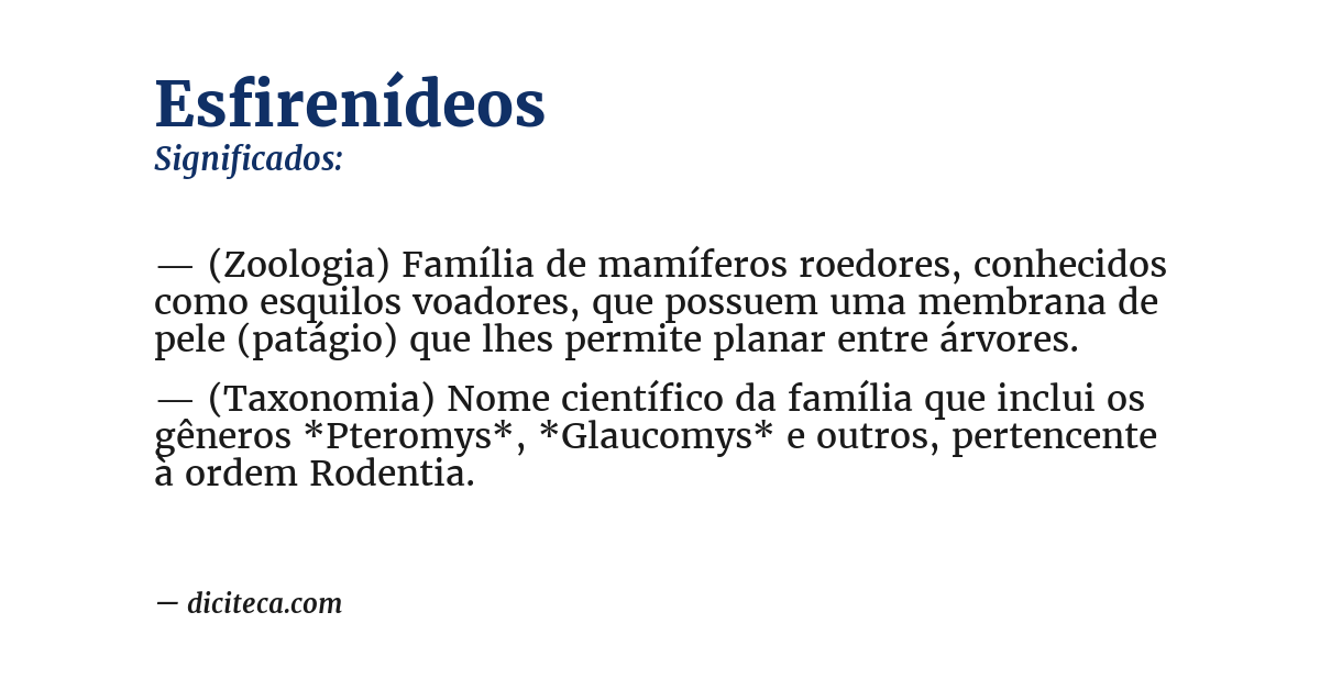 Significado de esfirenídeos