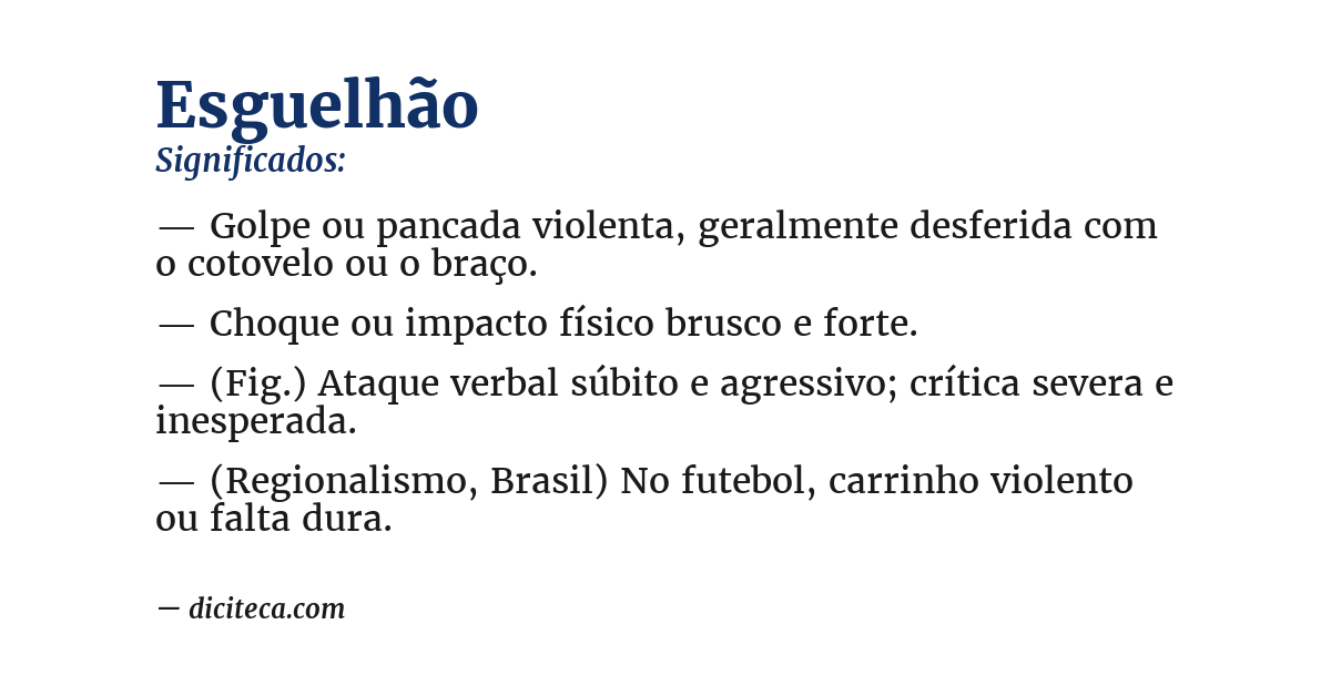 Significado de esguelhão