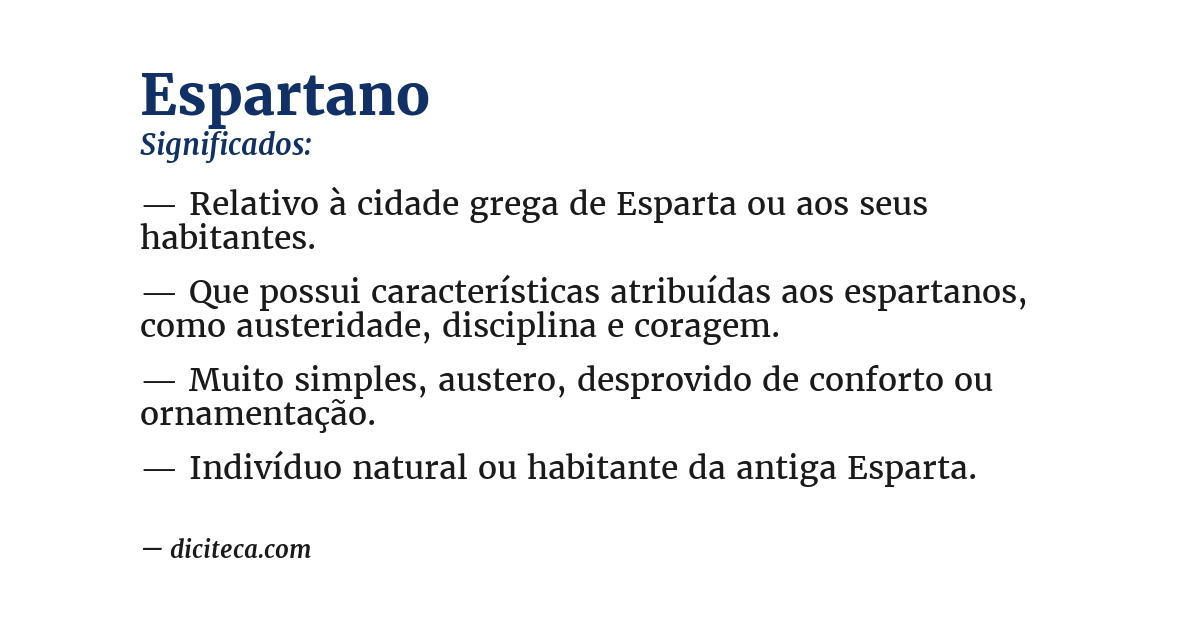 Significado de espartano