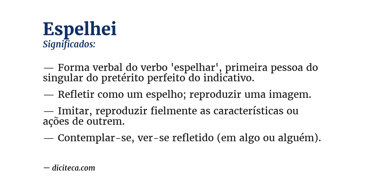 Significado de espelhei