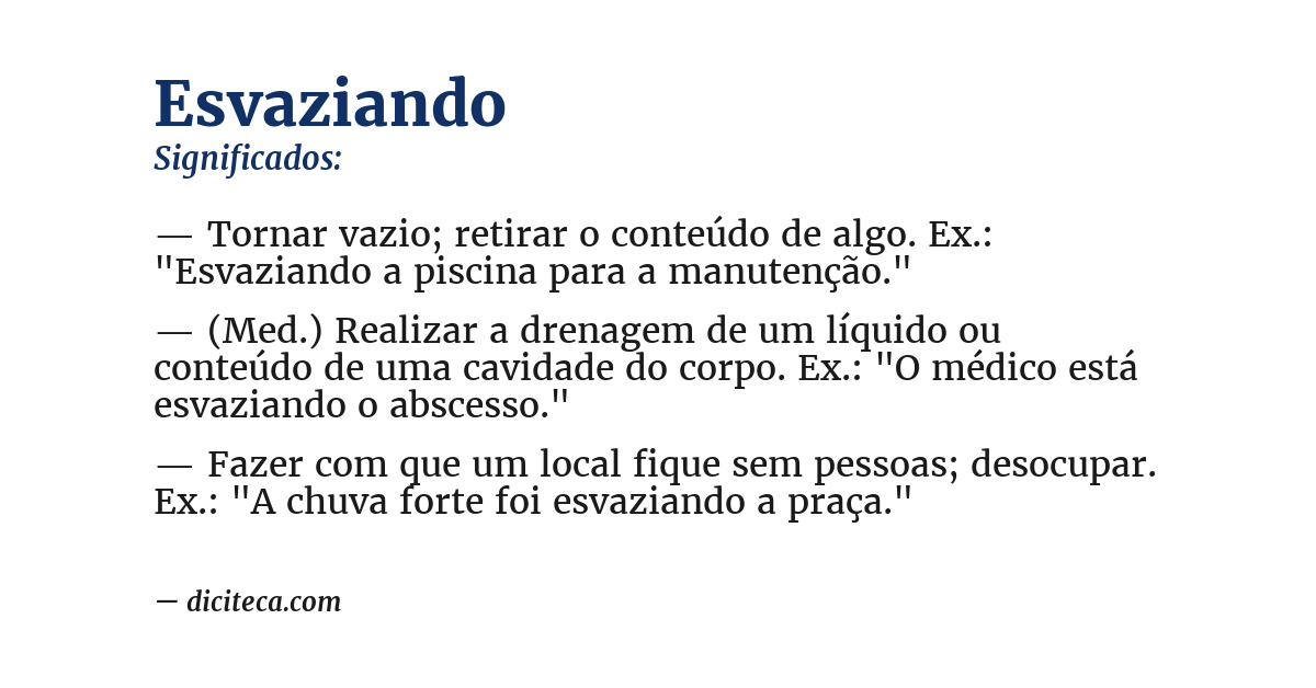 Significado de esvaziando