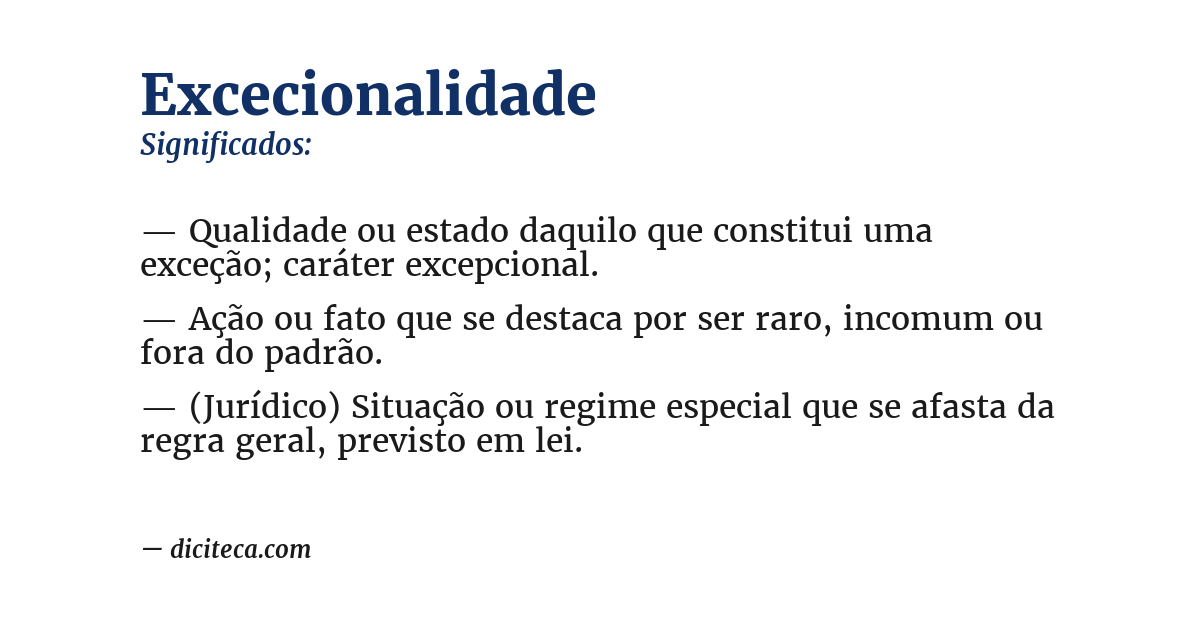 Significado de excecionalidade