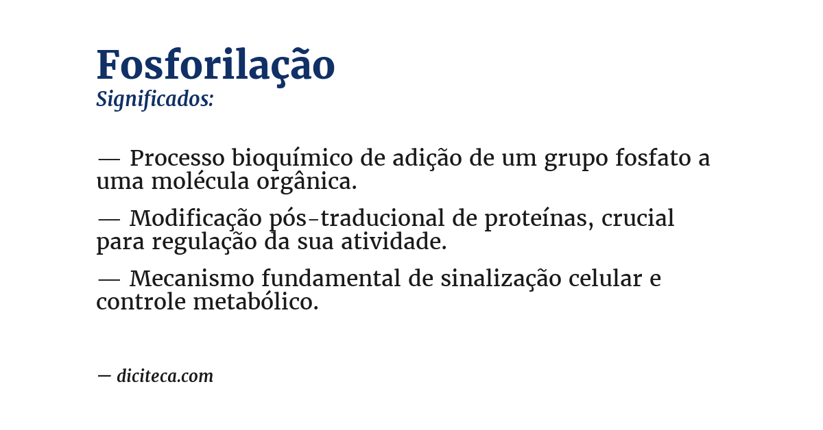 Significado de fosforilação
