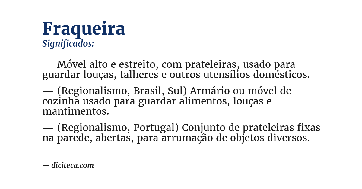 Significado de fraqueira