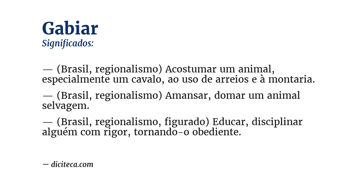 Significado de gabiar