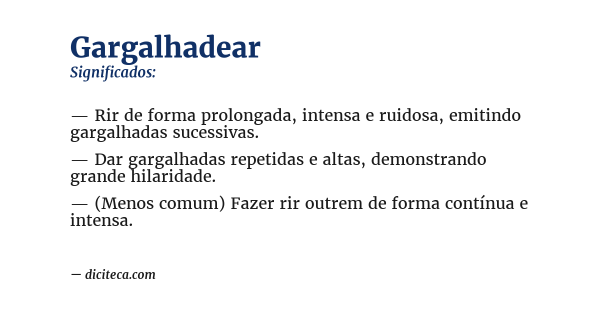 Significado de gargalhadear