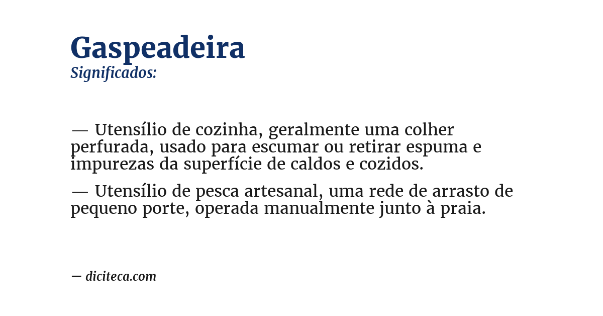 Significado de gaspeadeira