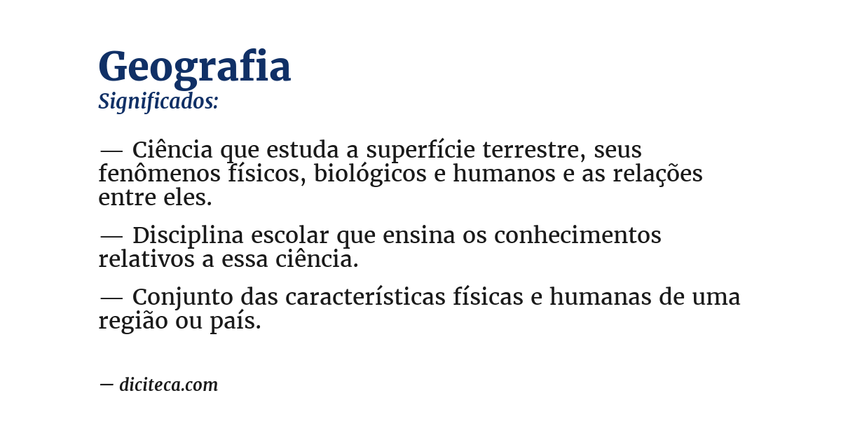 Significado de geografia