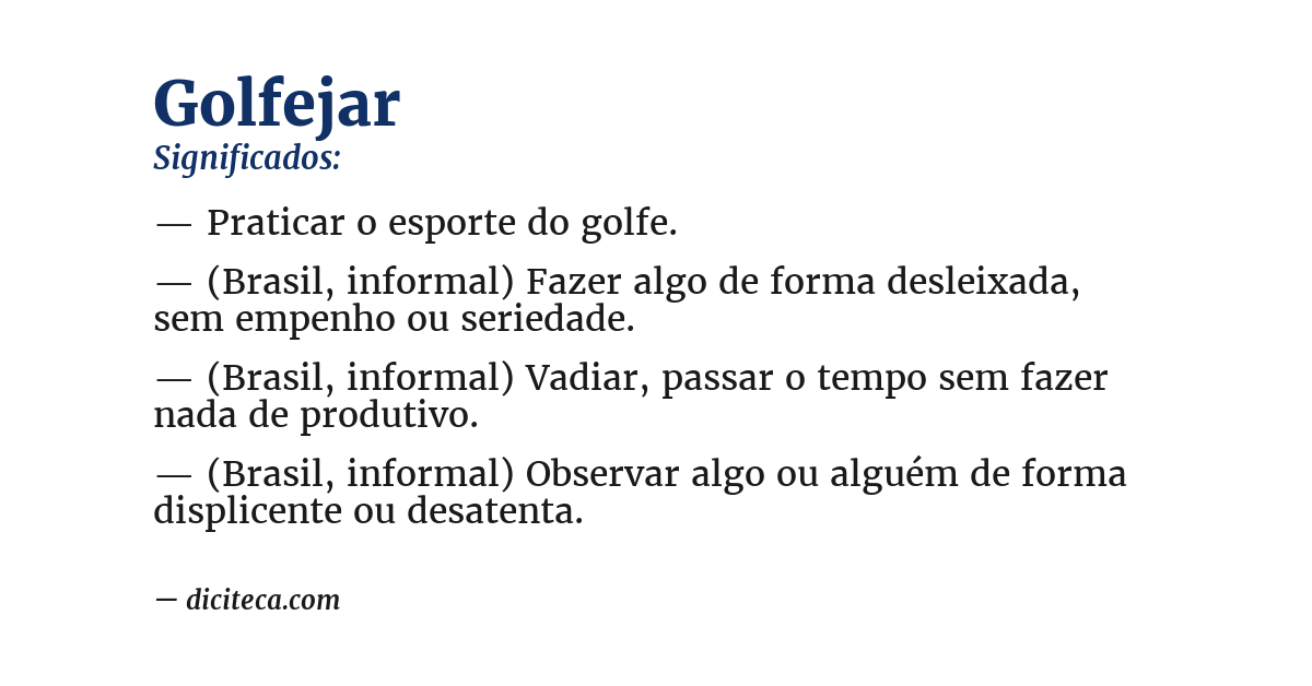 Significado de golfejar