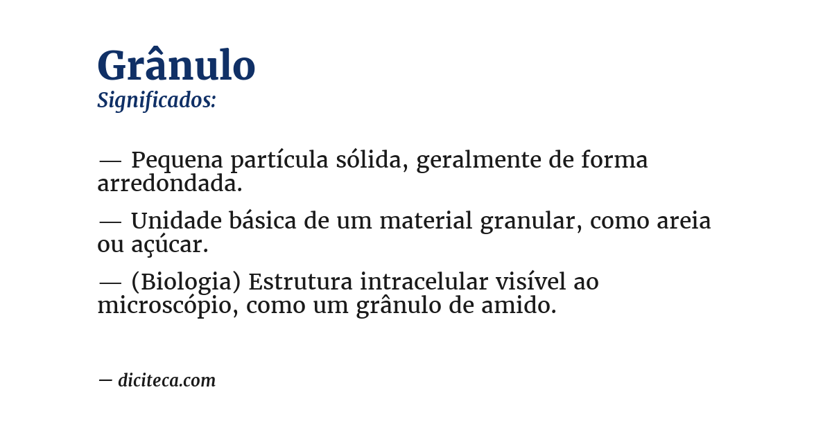 Significado de grânulo