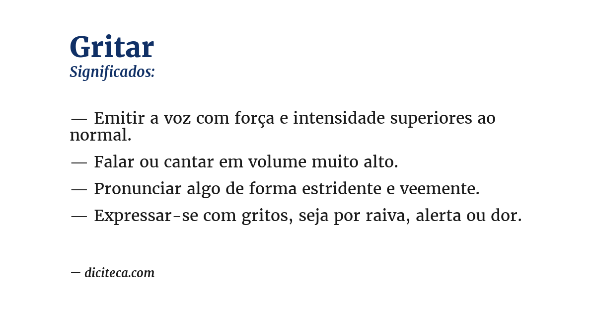 Significado de gritar