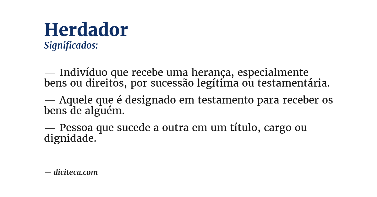 Significado de herdador