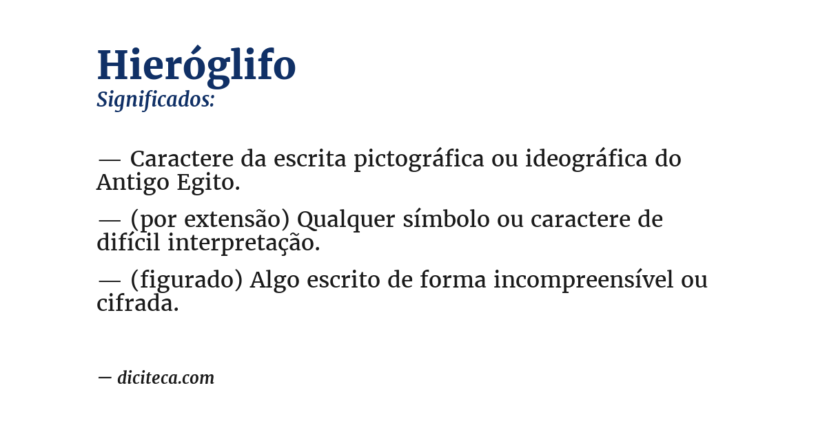 Significado de hieróglifo