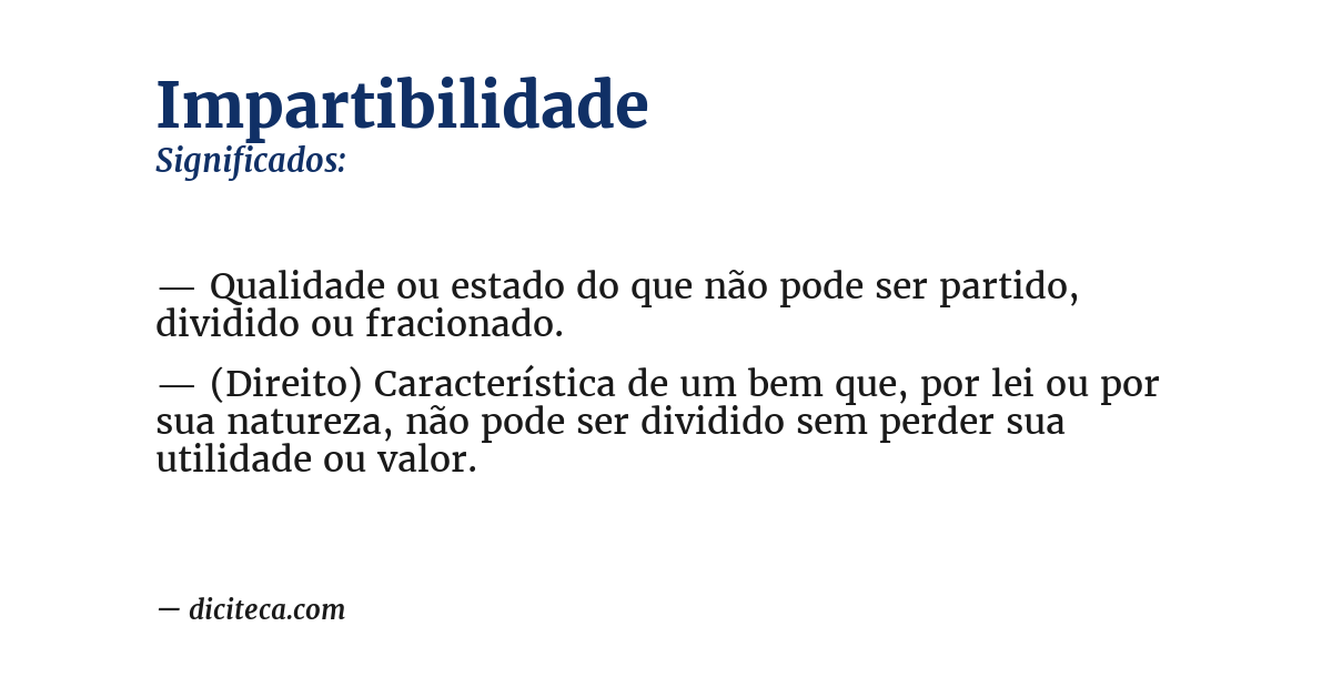 Significado de impartibilidade