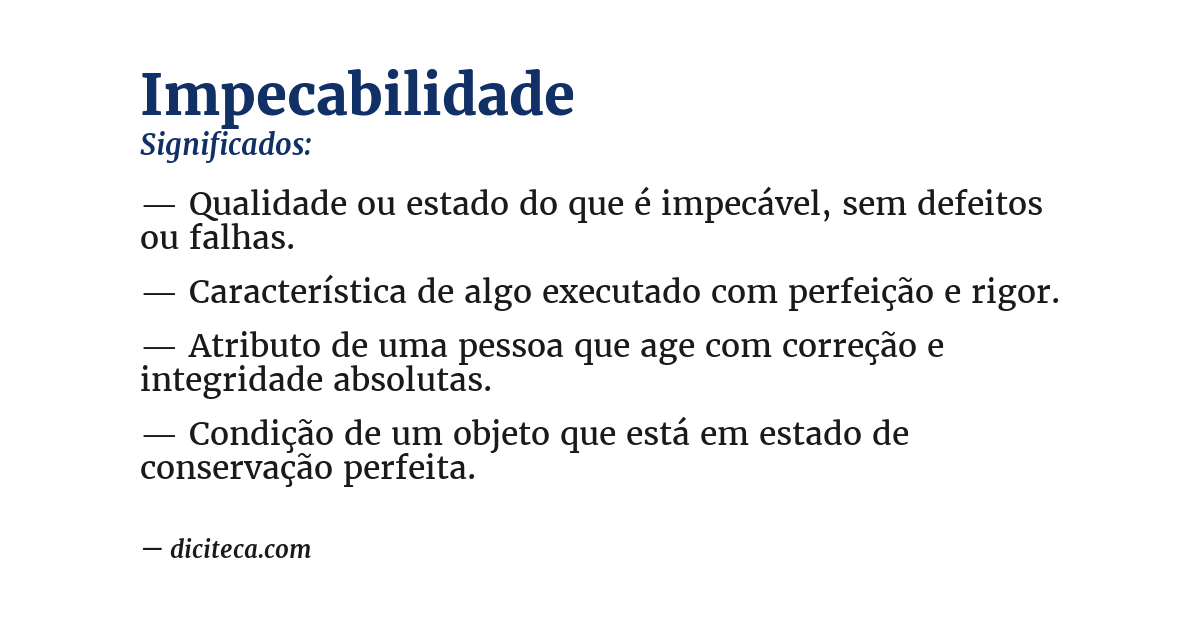 Significado de impecabilidade