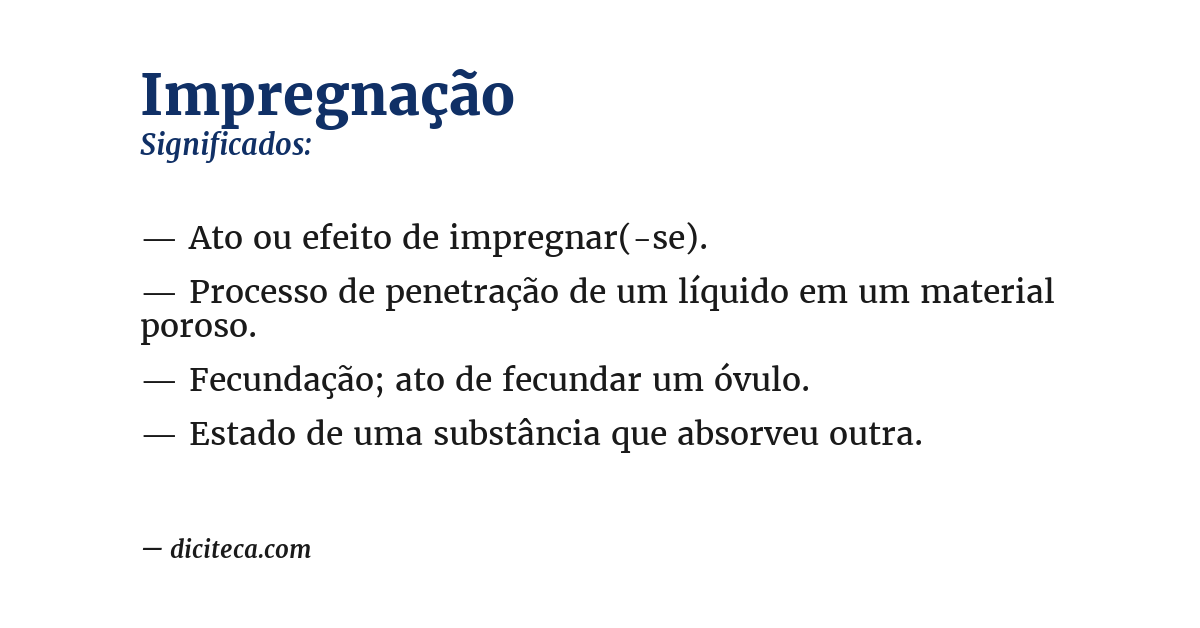 Significado de impregnação