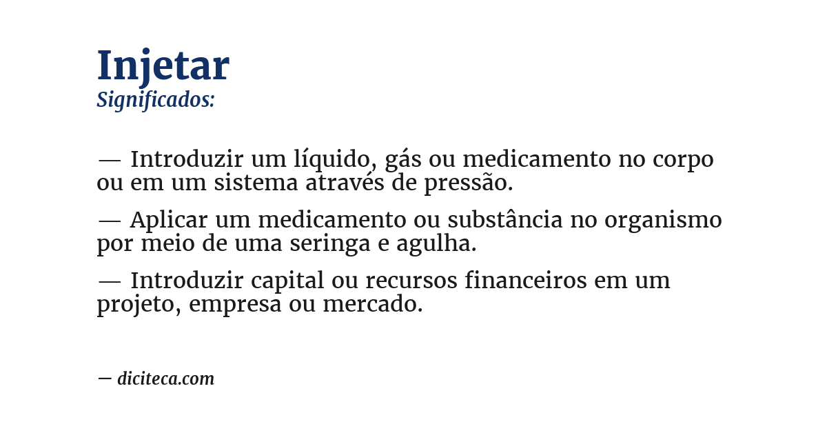 Significado de injetar