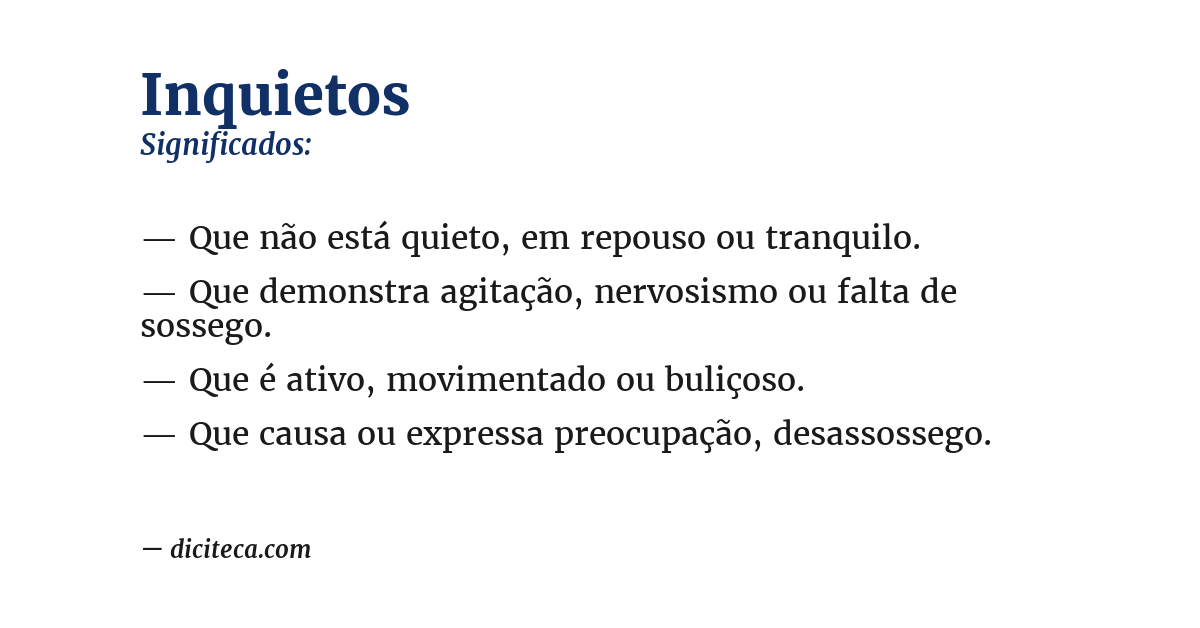 Significado de inquietos