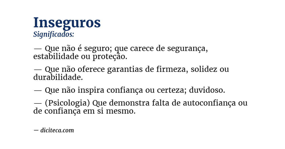 Significado de inseguros