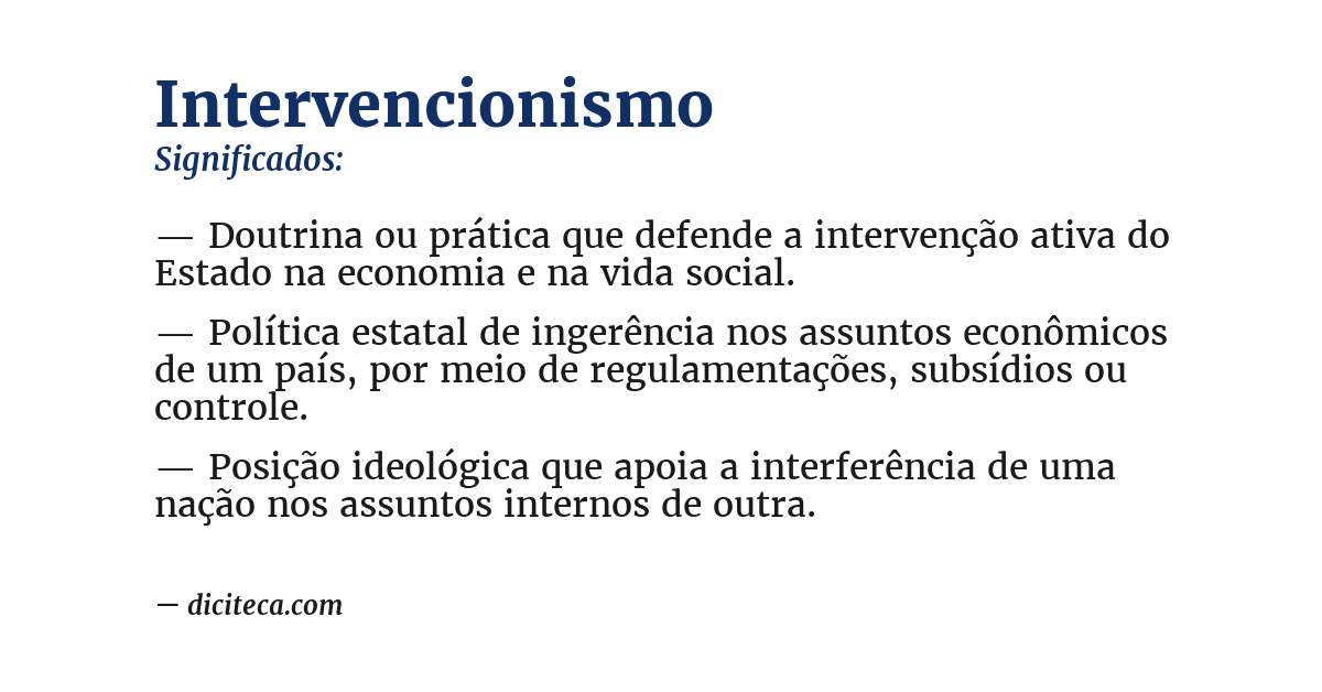Significado de intervencionismo