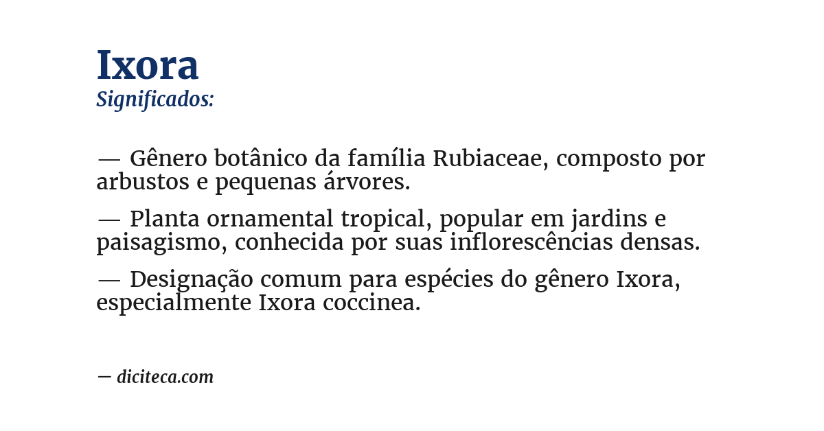 Significado de ixora