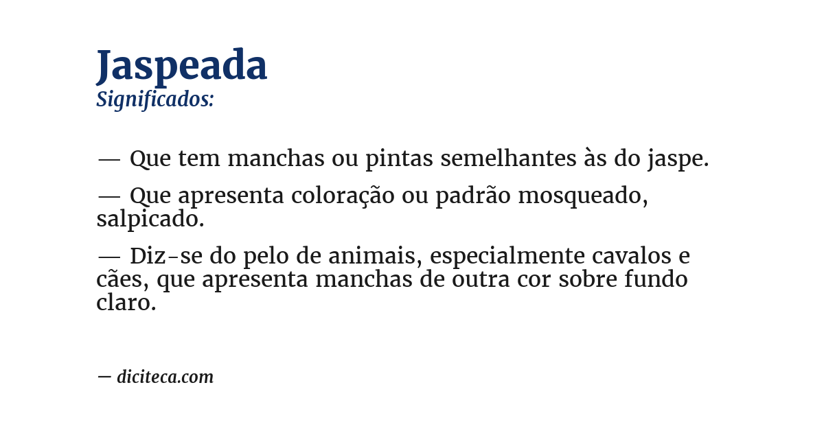 Significado de jaspeada