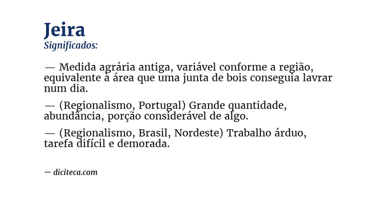 Significado de jeira