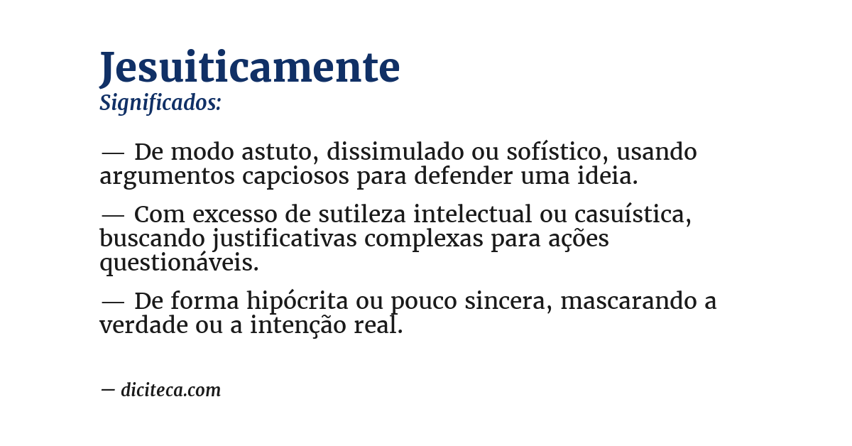 Significado de jesuiticamente