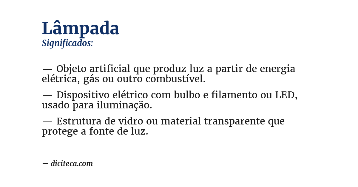 Significado de lâmpada