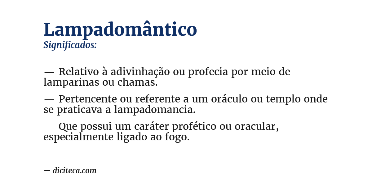 Significado de lampadomântico