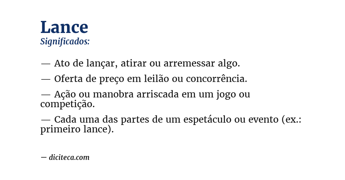 Significado de lance