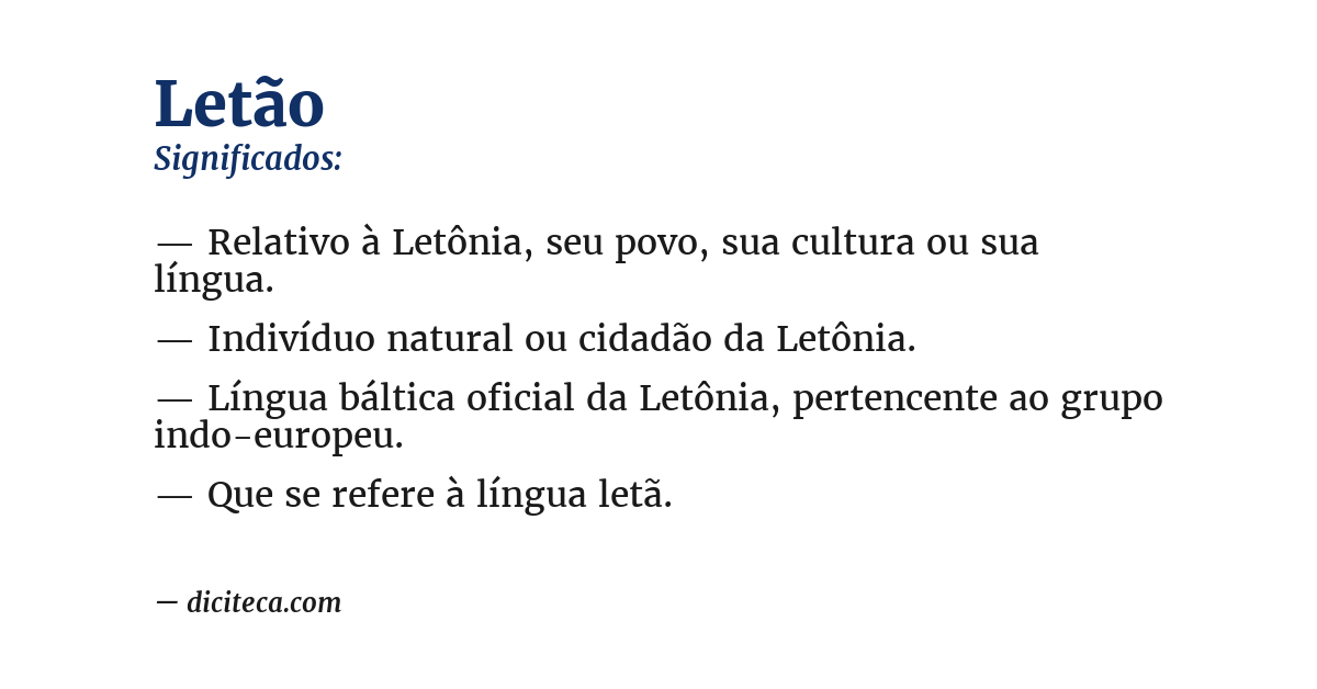 Significado de letão